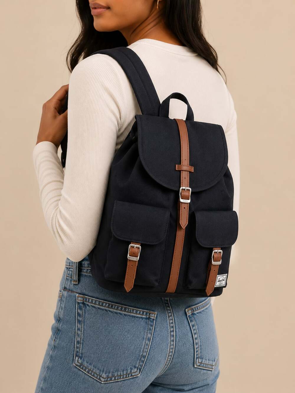 Herschel Supply Co. Dawson Backpack in Black with Tan Details